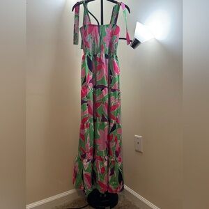 Floral Green Maxi Dress